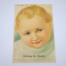 Postcard Blonde Baby Boy Waiting For Daddy Ida Waugh Baby Habits Series 5 No 41 - £7.88 GBP