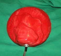 1969 L-KING Red Clam Shell Night Light Nautical Lamp Mid Century Modern Ceramic - £44.55 GBP