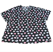 White Cross Black Pink Pig Little Piggy Lover Fan Nurse Scrub Shirt Plus... - £15.14 GBP