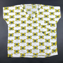 Vintage University of Michigan Wolverines Scrubs Small Fits L All Over Print AOP - £9.03 GBP