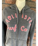 Hollister Surf Co Jacket Medium Long Sleeve Full Zip Sweatshirt Hooded G... - $11.40