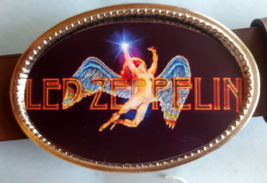 LED ZEPPELIN Epoxy PHOTO MUSIC BELT BUCKLE   - NEW - $328.47 MXN