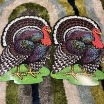 Vtg 1974 Beistle Thanksgiving Turkey Die Cut Cardboard Cutouts Wall Deco... - $21.00