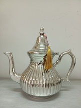 Handmade Moroccan Brass Teapot, Silver Plated Tea Set, Wedding Gift - £94.38 GBP+