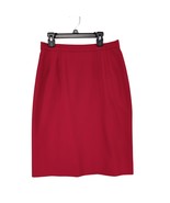 Vtg 80s Austin Reed Women&#39;s 12 Petite Worsted Wool Red Midi Pencil Skirt... - $27.00