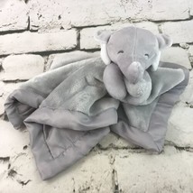 Carters Elephant Lovey Plush Soft Gray Baby Security Blanket Satin Trim Grey - $14.84