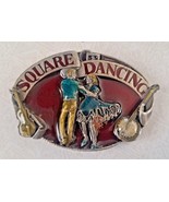 Nice Vintage Ornate Square Dancing Western Enameled Belt Buckle - £13.44 GBP