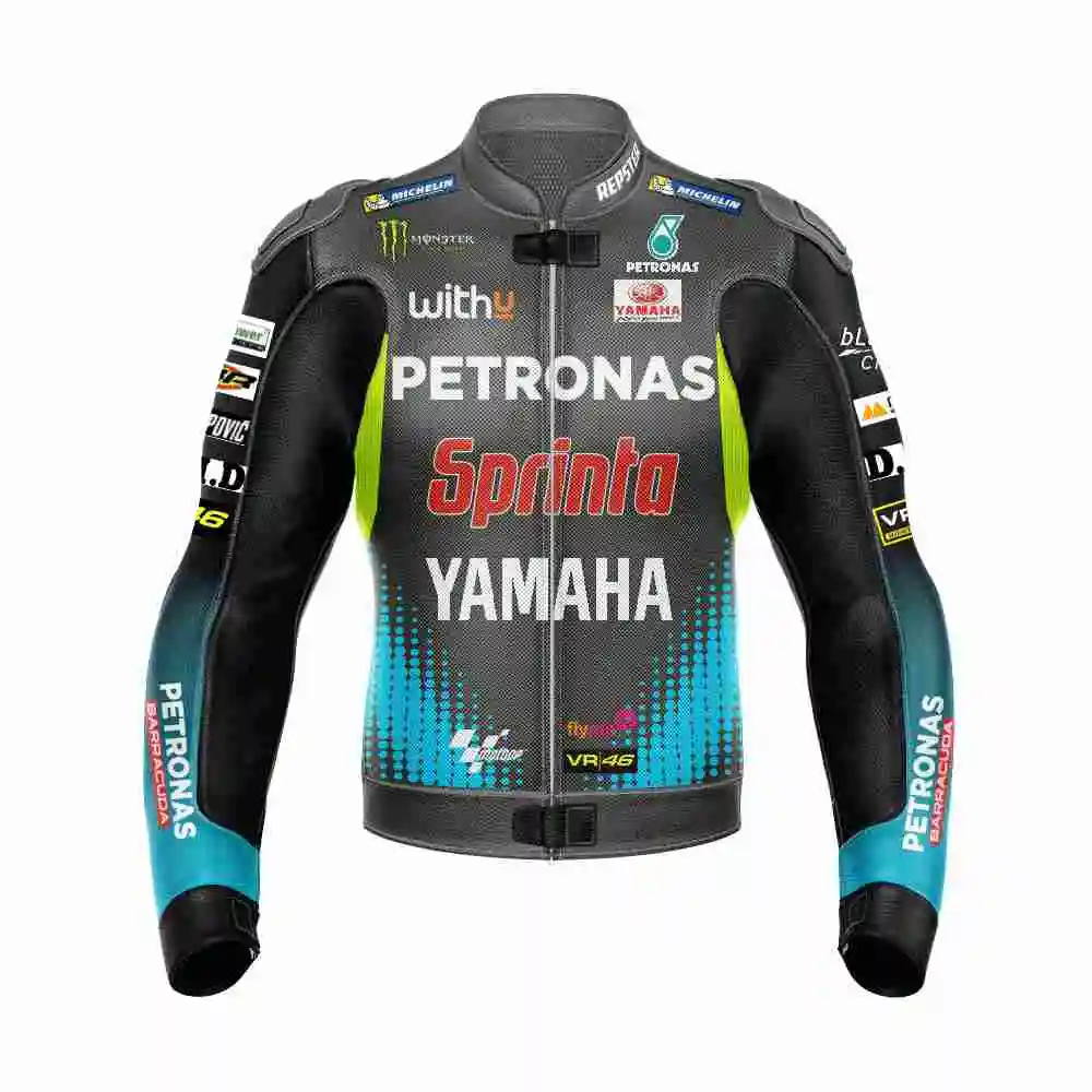 Valentino Rossi Yamaha VR46 Petronas Sprinta Motorcycle Leather Jacket  CE Armor - £114.96 GBP