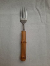 Vintage Mid-Century Modern MCM Stainless Japan Bamboo Flatware Salad Fork - $14.80