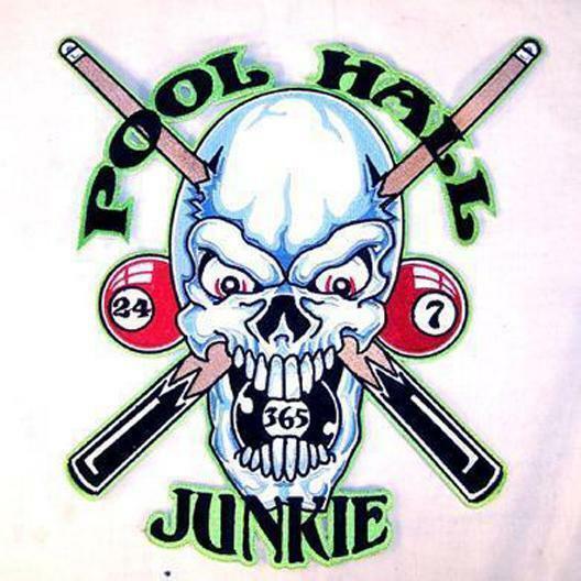 large JUMBO POOL HALL JUNKIE SKULL JACKET BACK PATCH embroidered biker JBP6 - $18.99