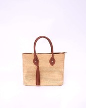 straw bag French Basket Natural Bag, Beach Bag, Handmade Bag, Morocco Ba... - £54.87 GBP