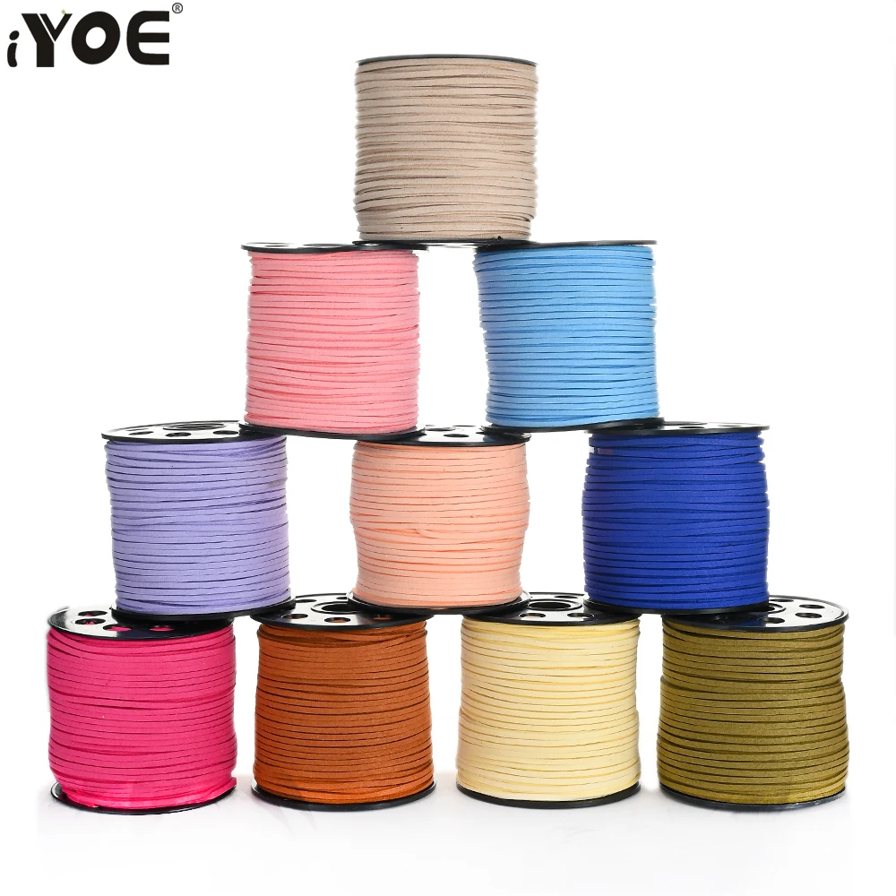 Sporting 5/20m 2.5mm Flat Faux Suede Braided Cord Velvet Leather Rope Handmade T - £23.55 GBP