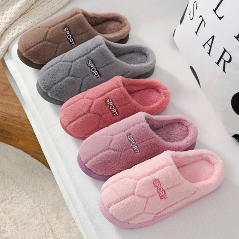 House Home Winter Mens Shoes Household Cotton Slippers For Men Indoor Warm Plush - £19.60 GBP