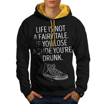 Wellcoda Life Drunk Saying Funny Mens Contrast Hoodie, Shoe Casual Jumper - £30.97 GBP