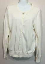 George Womens Ivory Cream Long Sleeve Cardigan Sweater Large 12-14 - £15.68 GBP