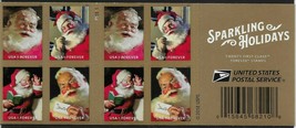 5332-5, Sparkling Holidays &quot;Coke&quot; Santa&#39;s Pane of 20  -  Stamps Stuart Katz - £16.61 GBP