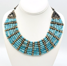 Lucky Brand Faux Turquoise Bib Necklace - £23.36 GBP
