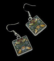 Unique Strawberry Thief Earrings Handmade William Morris Gift Wrapped Pattern - £7.56 GBP