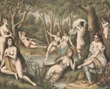 Wall Decor Poster.Room interior art design.Victorian women bath painting... - $17.10+