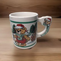 Vintage Teddy Bear Mug Christmas Scarf Handle Coffee Cup Skunk Penguin R... - $9.49