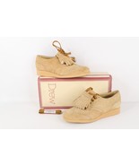 NOS Vtg 90s Streetwear Womens 7B Fringed Chunky Suede Leather Platform S... - $1,840.81 MXN