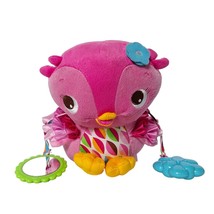 Bright Starts Plush Pink Owl Baby Jingles Crinkles Rattles Mirror Activity Toy - £17.10 GBP