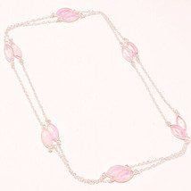 Pink Milky Opal Faceted Handmade Gemstone Fashion Necklace Jewelry 36&quot; SA 1269 - £5.98 GBP