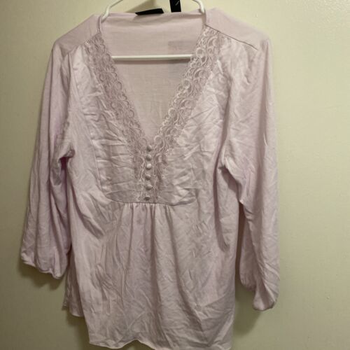 Primary image for Apostrophe Women’s Pajama Shirt  Top  Bust 34” M New NWT  Purple