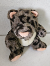 Commonwealth Cheetah Leopard Plush Stuffed Animal Grey Black Spots Pink Nose - $39.58
