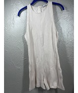 Zara Beige Ribbed Sleeveless Romper Short Stretchy Romper Size Large - $820.07 MXN