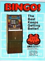 Bingo Video Arcade Game FLYER Vintage Retro Original Promo Art Two Sided - $33.25