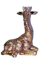 Giraffe Trinket Box Jeweled Enameled Magnetic Lid 4.25&quot; H  x 3.75&quot; L - £14.38 GBP