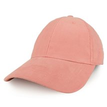 Trendy Apparel Shop Plain Corduroy Adjustable Baseball Dad Hat - Pink - £12.05 GBP