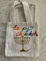 Hand painted Canvas Tote Bags &quot;Happy Chanukah w/Menorah Design - £11.46 GBP