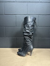 Jessica Simpson Black Leather Over The Knee Boots Women’s Sz 8 - $59.96