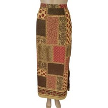 Emma James Maxi Skirt Sz 6 Patchwork Print Sheer Lined Cottagecore Hippi... - $34.63