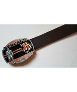 CINCINATTI BENGALS  BELT BUCKLE &amp; Genuine  Leather Black Belt &amp; standard... - $34.12 CAD