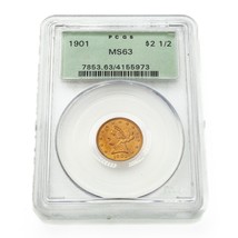 1901 Gold Liberty Head Quarter Eagle Graded by PCGS as MS-63 Old Holder - £672.70 GBP