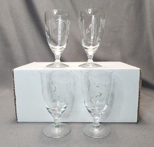Vintage Princess House Heritage Etched Floral Cordial Wine Glass Set (4) Glasses - £18.99 GBP