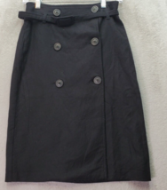 Stile Benetton A Line Skirt Womens Sz 4 EU 38  Black Wool Belted Front B... - £29.03 GBP