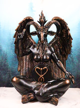 Large 24&quot;H Sabbatic Goat Idol Samael Lilith Baphomet Seated Satanic Alta... - £132.77 GBP
