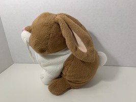 plush bunny rabbit brown tan white stuffed toy floppy ears pink thread nose  - £15.50 GBP