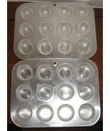 2 Vintage Foley Aluminum Mini Miniature Muffin Cupcake Baking Pans EUC - $358.57 MXN