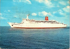 c1965 Cruise Ship TS Hanseatic German Atlantic Line Posted Chrome Postcard - £7.18 GBP