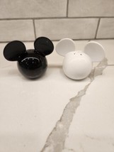 Disney Ceramic Mickey Mouse Ears Salt And Pepper Shakers Black And White - £10.79 GBP