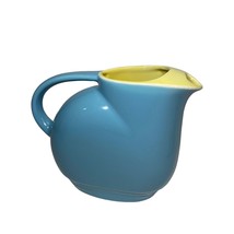 Vintage Hall China Blue Pitcher Made For Westinghouse Blue with Yellow No Lid - £11.95 GBP