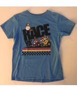Mario Kart Junior Size Medium Short Sleeved Blue Graphic T Shirt &quot;Race Y... - $183.03 MXN