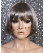 Salt and Pepper Silky Straight Bob EVERYDAY wig Tapered back center crow... - $81.99 CAD