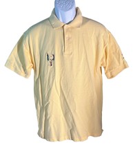 PIVOT RULES Men&#39;s Short Sleeve Button Down Golf Polo Shirt Yellow Large - £10.82 GBP