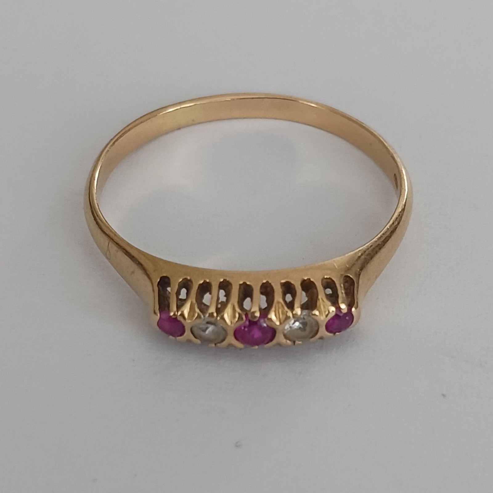 18k gold ring with stones - $270.00